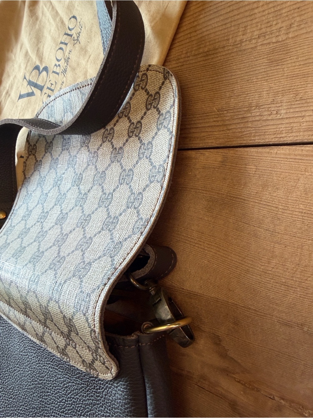Gucci beige GG Monogram Crossbody Bag By Vintage Boho Bags NEW The Odyssey - Picture 4 of 11